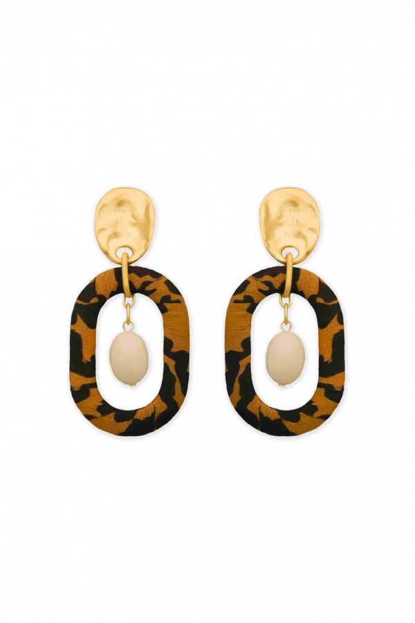 Tortoise & Bead Earrings