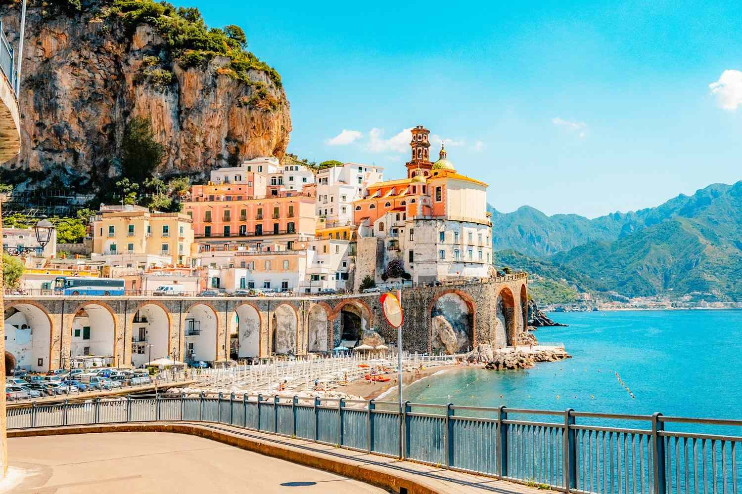 The Amalfi Coast seen from above at Atrani and Cetara