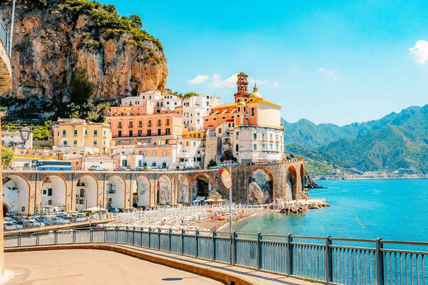 The Amalfi Coast seen from above at Atrani and Cetara