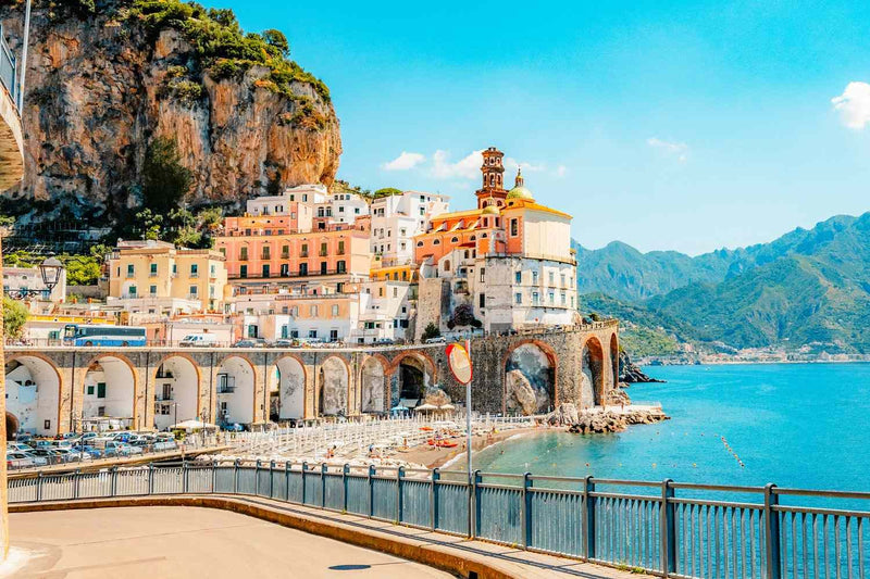 The Amalfi Coast seen from above at Atrani and Cetara