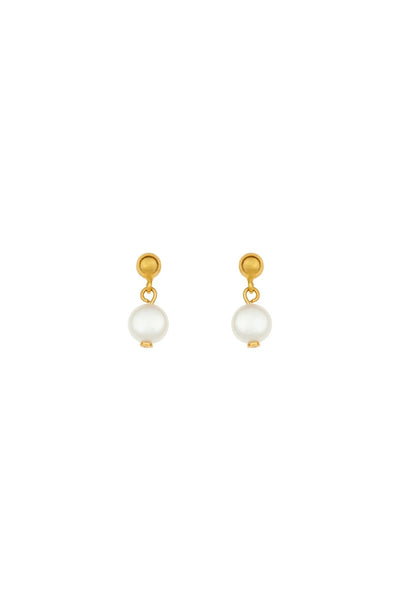 Diana Pearl Earrings — freshwater pearls with 24K gold-plated finish, handcrafted in Portugal